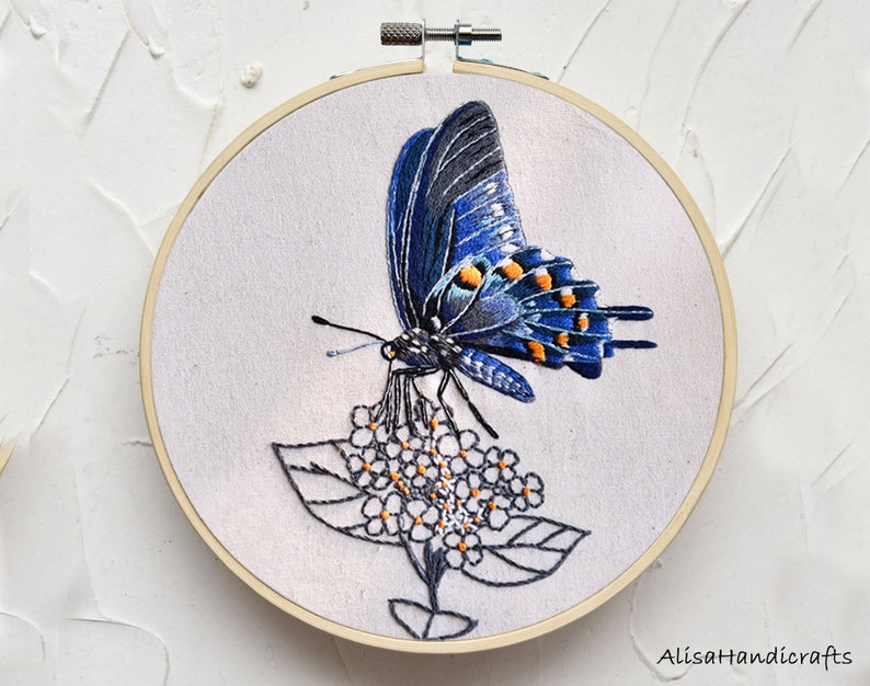 Realistic Hand Embroidery Butterfly Kit Lifelike Insect Etsy UK Animals and insects