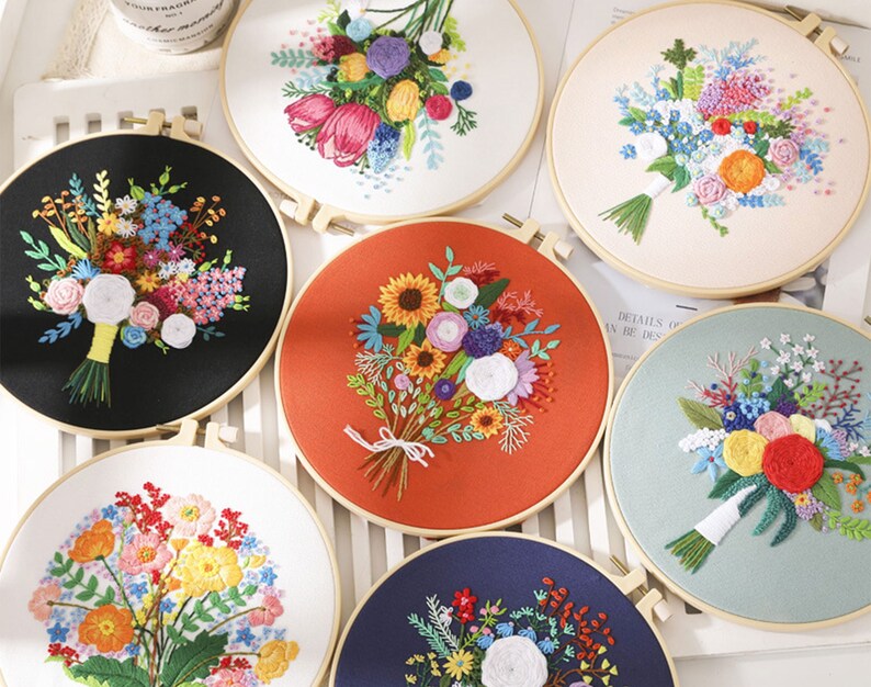 DIY Embroidery Kit Beginner Embroidery Kit Modern Embroidery Etsy