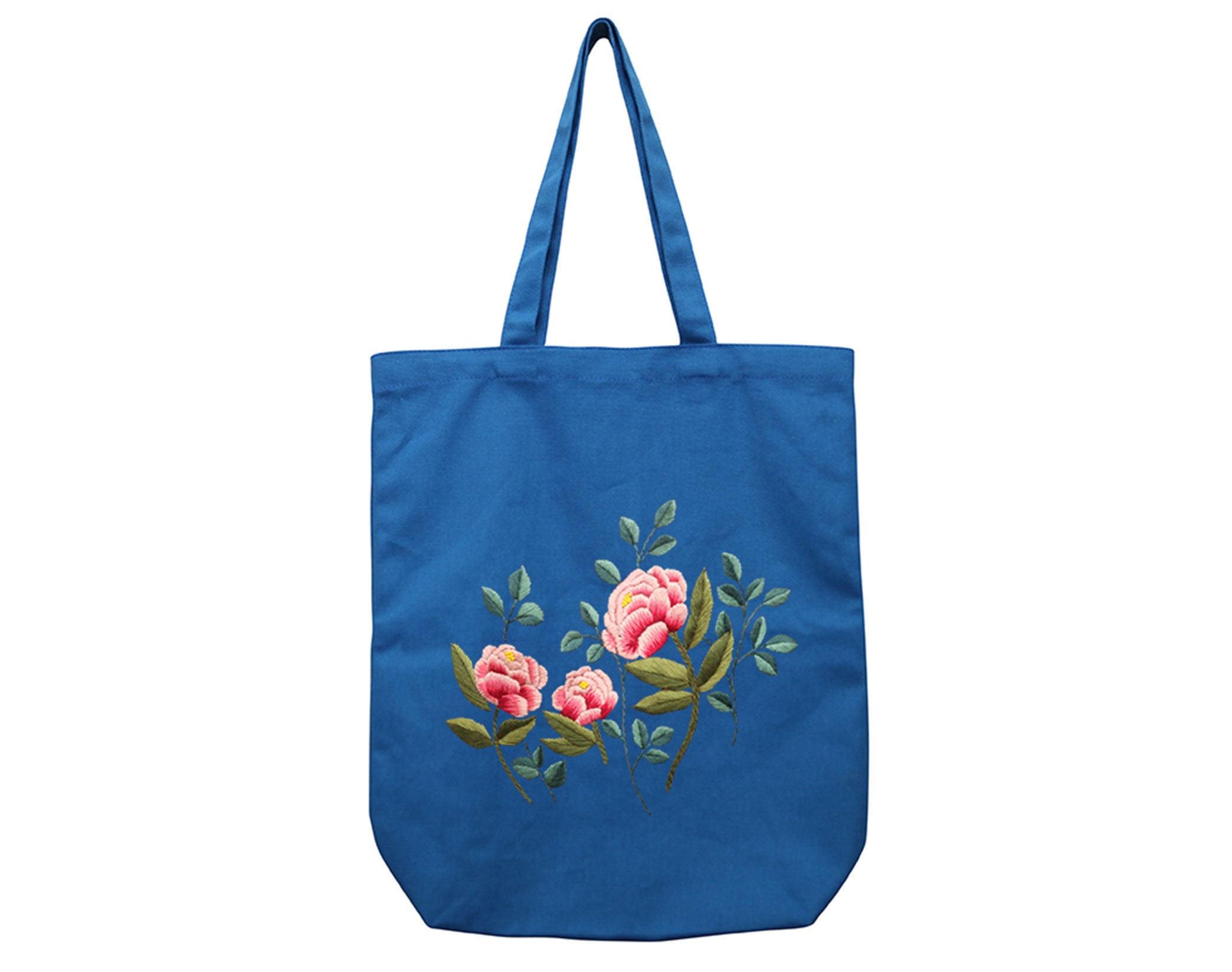 Hand Embroidery Rose Shoulder Bag, Canvas Tote Bag With Flowers Embroidery  Pattern, Floral Embroidery for Beginner, Simple Embroidery Kit 