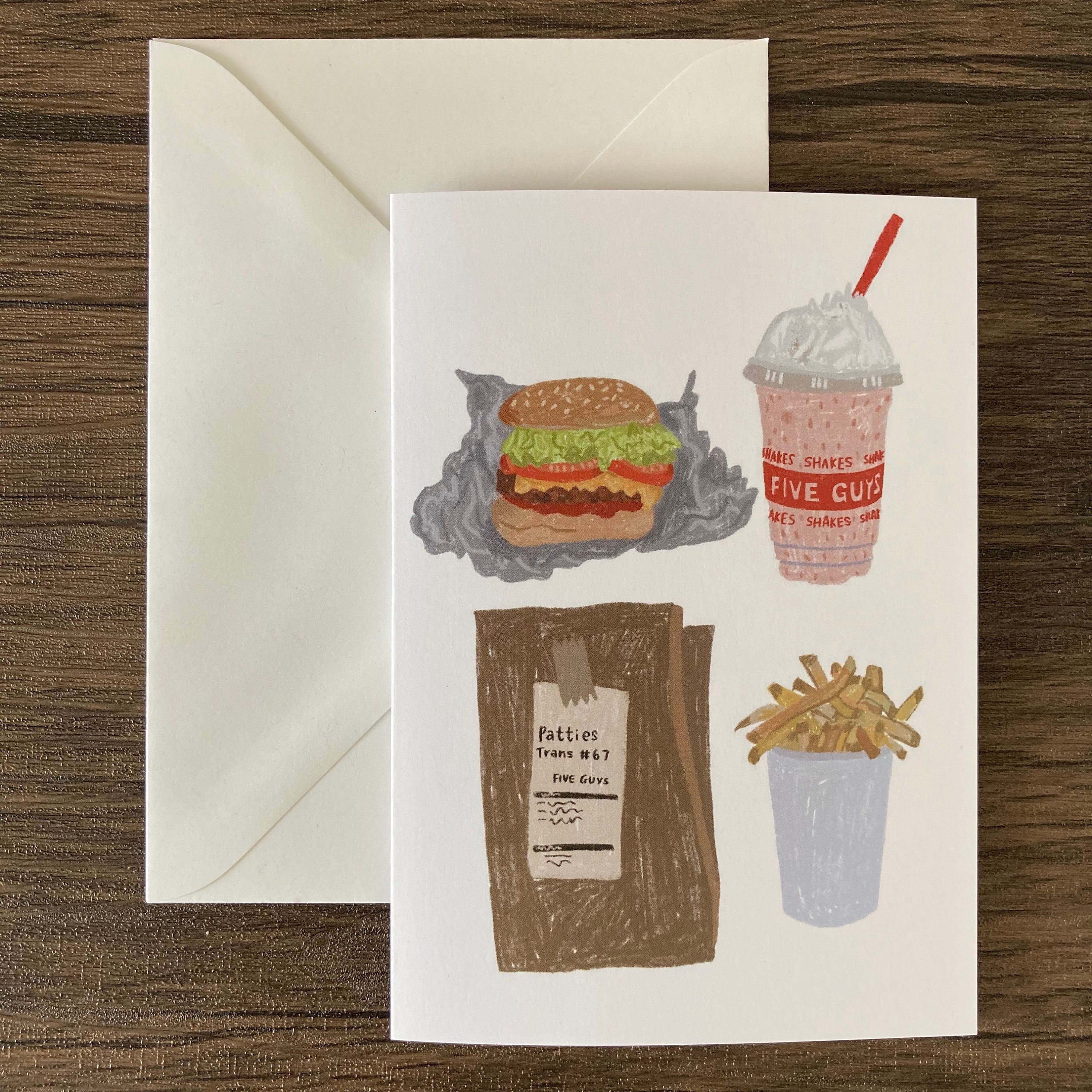 Five Guys Card Etsy