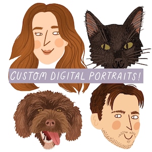 Digitale aangepaste portretten | Thuis afdrukken | Gepersonaliseerde valentijnscadeau-idee