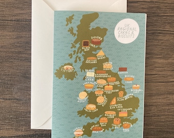 Carta regionale britannica di torte e biscotti