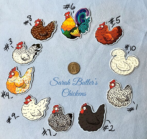 Chicken Stickers Chickens Original Design Planner Stickers Etsy