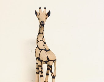 7” Wooden Giraffe, Jacaranda Wood Giraffe, Giraffe gifts , Safari Christmas gift, unique Christmas present, Zimbabwe art, animal figurine