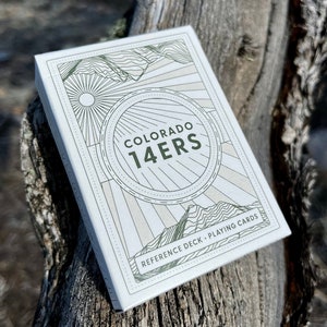 Cartas topográficas de los 14ers de Colorado: baraja única con los picos de 14 000 pies de Colorado / Regalo de aventura en la montaña para excursionistas y escaladores