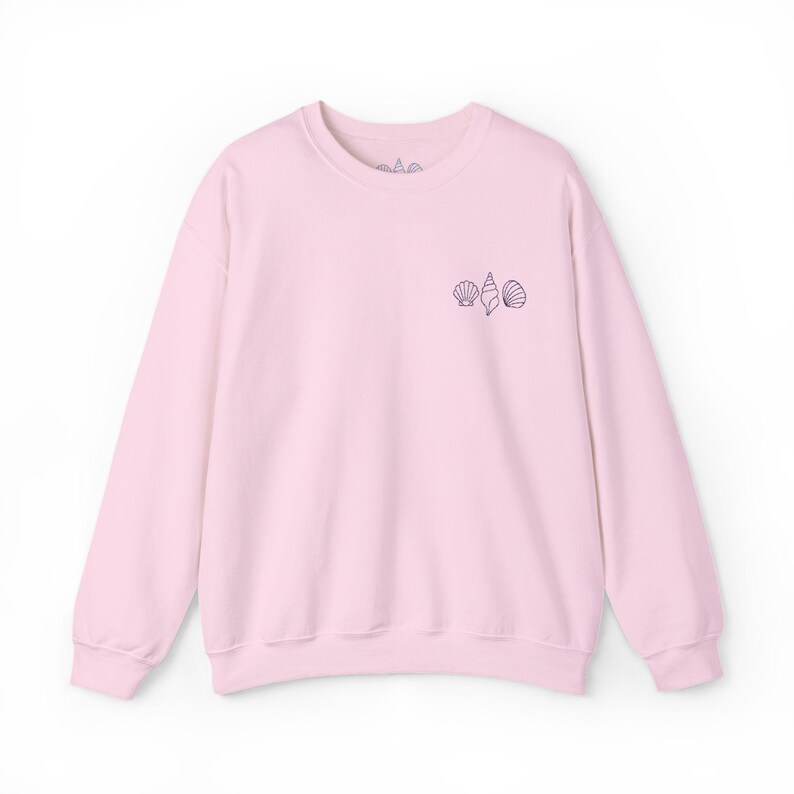 Sweatshirt mit Muschelstickerei, maritimer Rundhalspullover, Strandpullover, Küstenkleidung, Geschenk für Meeresliebhaber Bild 5