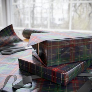 Classic Tartan Plaid Wrapping Paper | Vintage Preppy Gift Wrap | Navy Red Green Check Holiday Paper | Timeless Heritage Style image 9