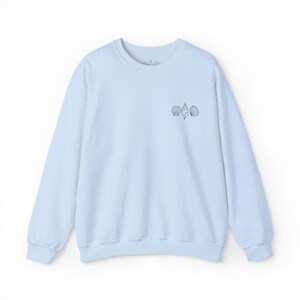 Sweatshirt mit Muschelstickerei, maritimer Rundhalspullover, Strandpullover, Küstenkleidung, Geschenk für Meeresliebhaber Bild 4