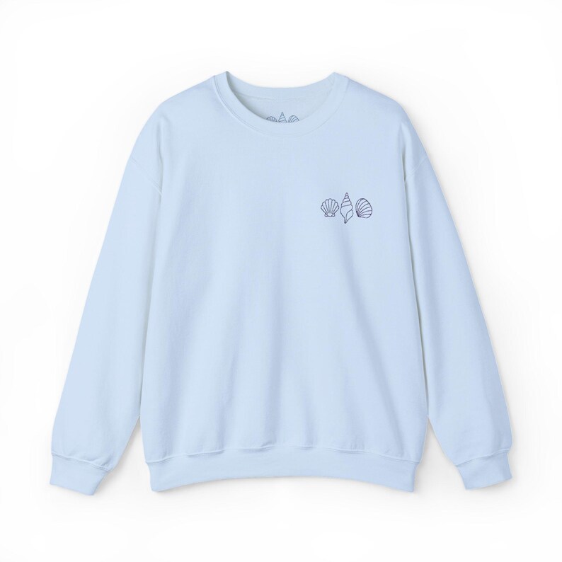 Sweatshirt mit Muschelstickerei, maritimer Rundhalspullover, Strandpullover, Küstenkleidung, Geschenk für Meeresliebhaber Bild 4