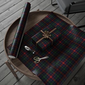 Classic Tartan Plaid Wrapping Paper | Vintage Preppy Gift Wrap | Navy Red Green Check Holiday Paper | Timeless Heritage Style image 8