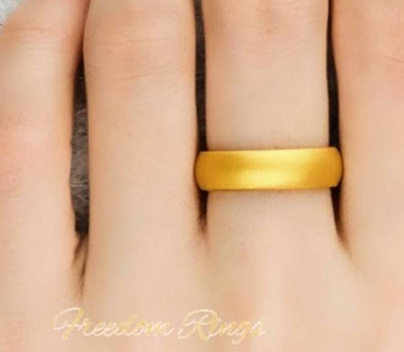 Gold Silicone Wedding Band for Women