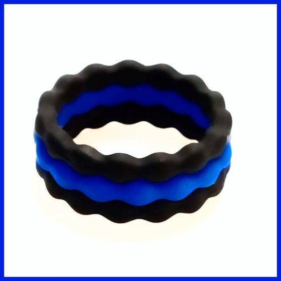 women's thin blue line silicone ring