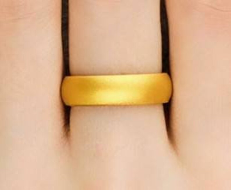 Gold Silicone Wedding Band for Women