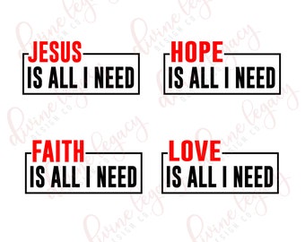 Religious SVG file for Cricut Silhouette, Christian SVG design, Jesus is Love, Spiritual shirt design, Hope Love Faith, Won't He do it