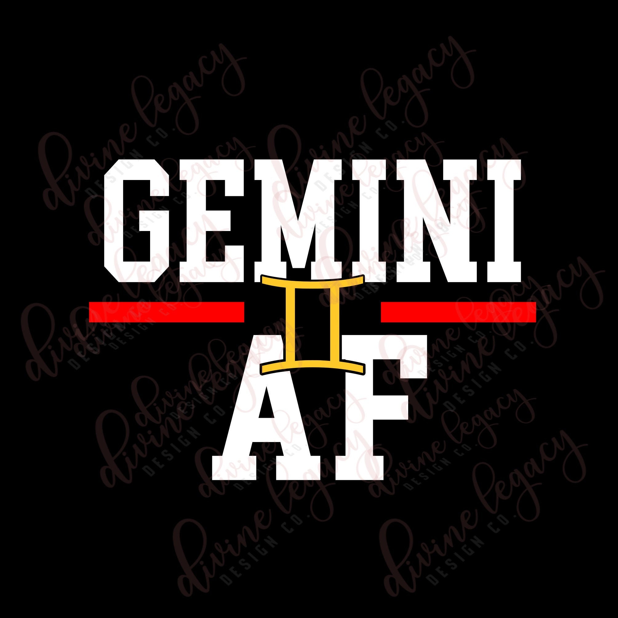 Gemini AF SVG File for Cricut Silhouette, Zodiac Sign Svg, Gemini