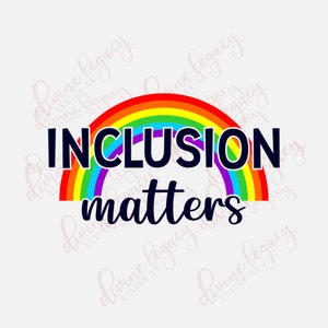 Love Wins svg、Cricut Silhouette 用プライド SVG ファイル、Inclusion Matters SVG、LBGTQ プライド、プライド レインボー svg、レインボー フラッグ svg、プライド シャツ