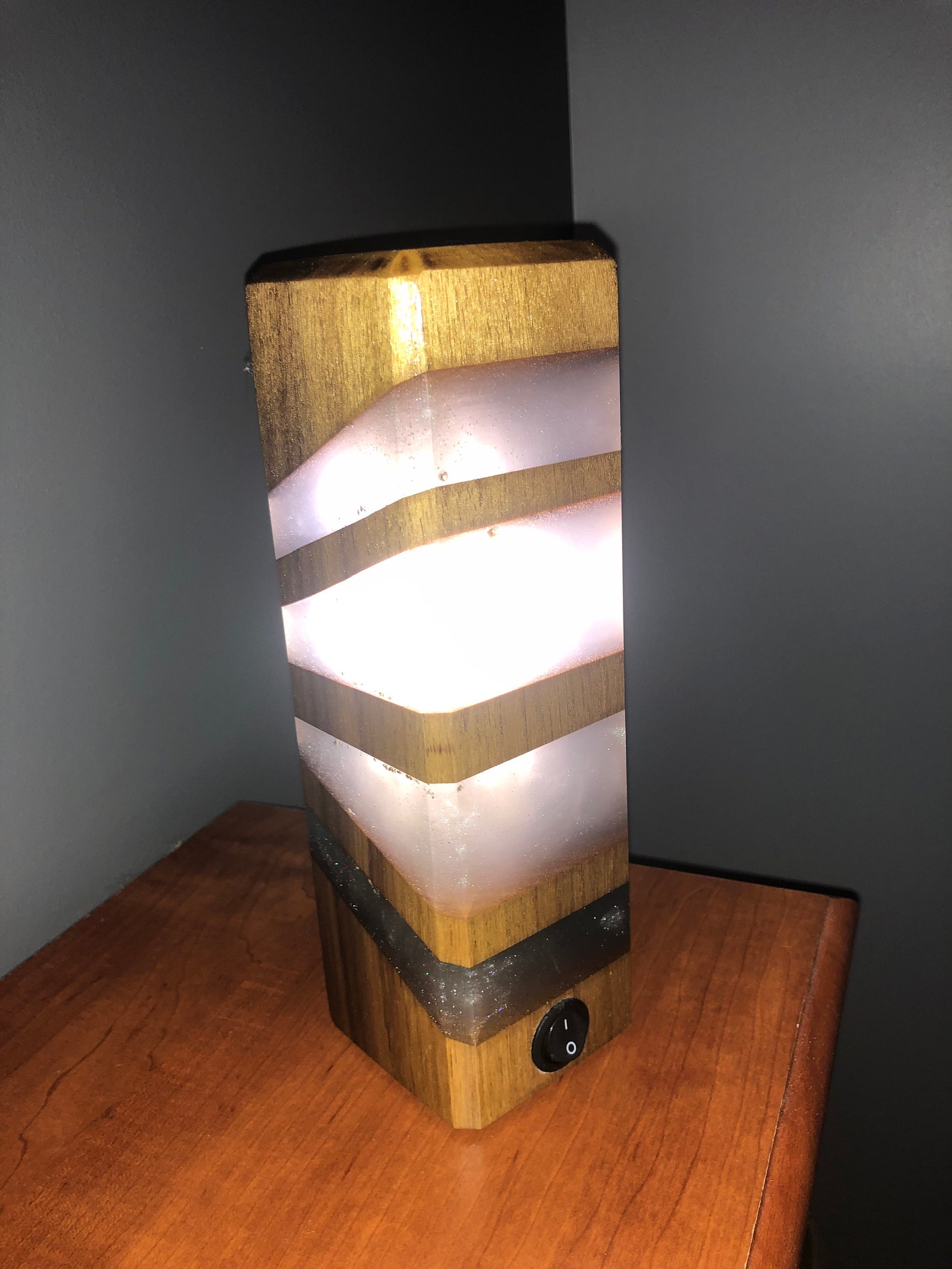 Black Walnut Epoxy LED Lamp Epoxy light Epoxy lamp Resin Etsy