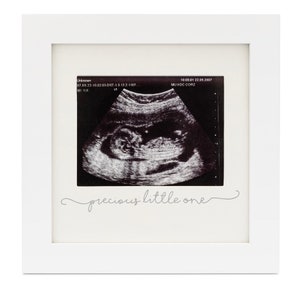 Baby Sonogram Picture Frame - White Wood Baby Ultrasound Frame, Pregnancy Gifts, Great Gift for Expecting Parents