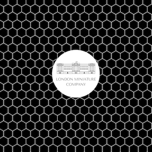 Dollhouse Tiles 1:12 Black Hexagonal Bathroom Tiles, Instant Download A4 -A3 - 8.5&quot; X 11&quot; - 11&quot; X 17&quot; Sheets,  Miniature Dolls House Decor