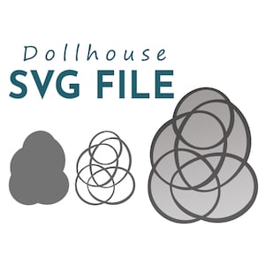 SVG Dollhouse Mirror 1:12 scale. Miniature Modern Curved Mirror, Digital File for Cricut Silhouette Glowforge, DIY Miniature Doll House