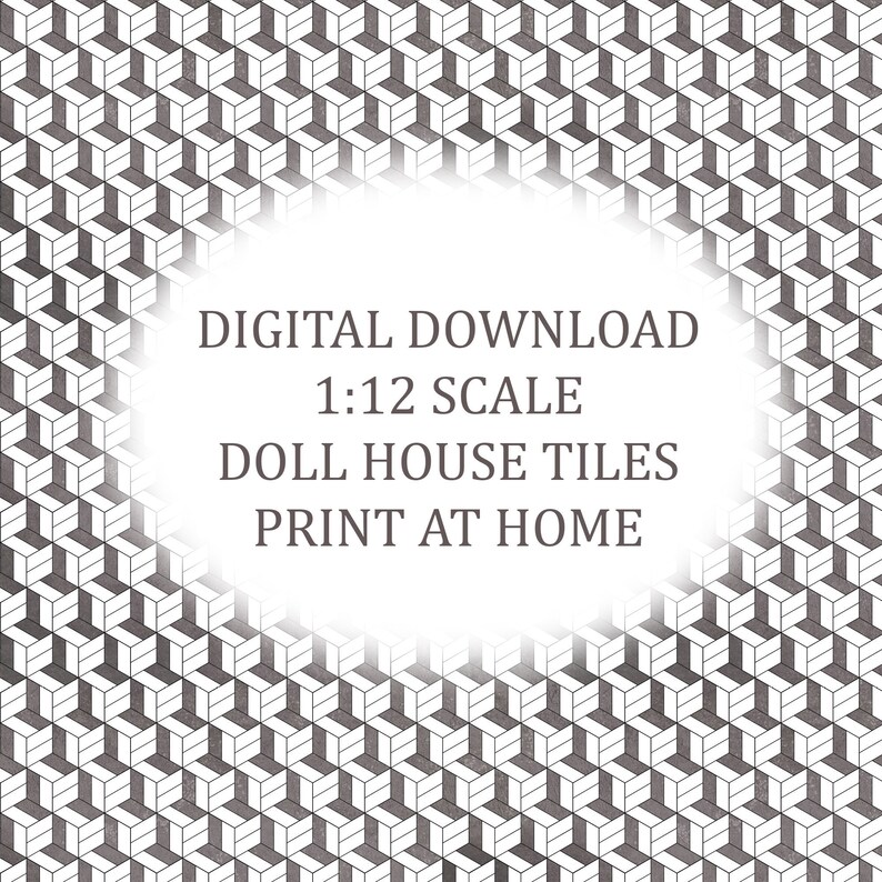 Printable Dollhouse Flooring 112 Grey Marble Hexagon Tile A4 Etsy