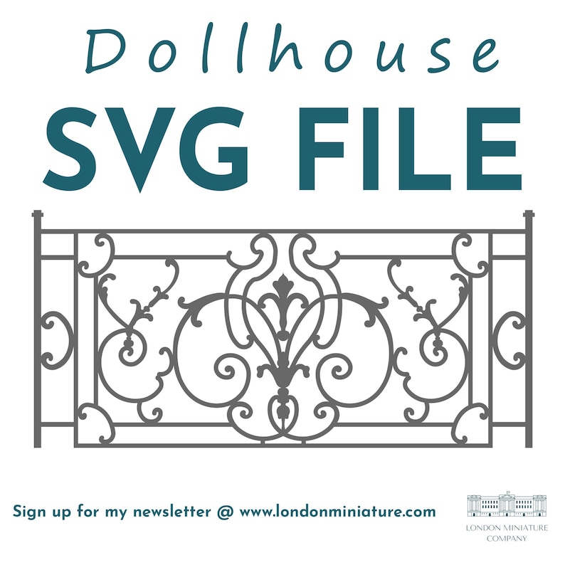 Miniature Dollhouse Railings Digital Design Files Scale Model Elements Decorative Balcony Patterns Svg Format Bundle Cutting Machine Compatible Cricut Ready Files Silhouette Friendly Designs Laser Cutter Projects Ornate Detail Collection