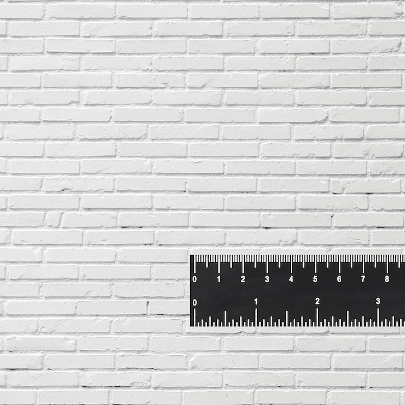 Printable Dollhouse 1:12 White Painted Bricks Instant Download A4 Printable Miniature Roombox Sheet