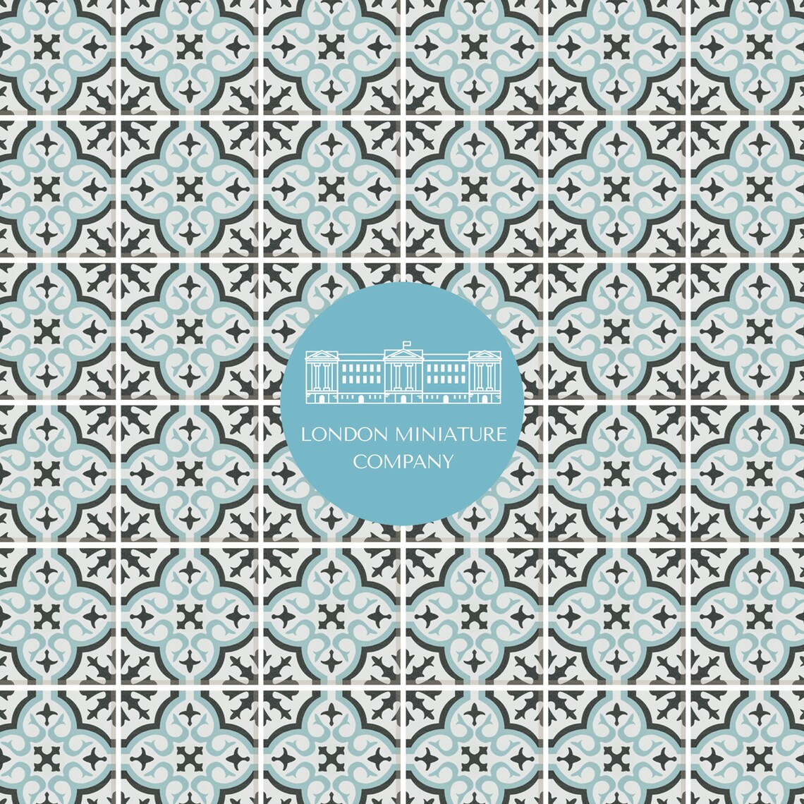 Printable Dollhouse Flooring 1:12 Encaustic Patterned Floor | Etsy