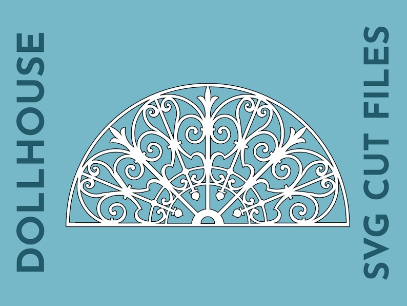 Svg Railing Designs SVG Dollhouse Decorative Railing 1:12 Scale. Dollhouse Half Round ...