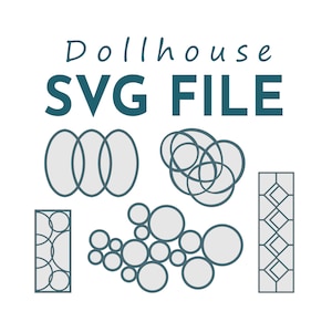 SVG Dollhouse Mirror Bundle 1:12 scale. Bundle of 5 Decorative Mirrors for Dollhouse Miniatures. Digital File for Cricut.