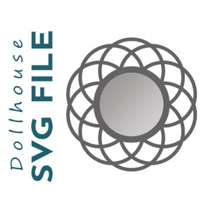 SVG Dollhouse Rattan Mirror 1:12 scale. Dollhouse Modern Rattan Mirror. Cricut & Glowforge Files