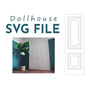 SVG Dollhouse Door 1:12 scale. Miniature Curved Panel Door Digital File for Cricut.