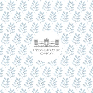 Printable Dollhouse Wallpaper 1:12  Blue Branch Watercolor Wallpaper Instant Download A4 Printable Miniature Roombox Sheet