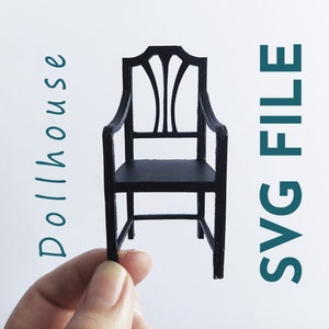 SVG Puppenhaus Klassiker Esszimmerstuhl 1:12. DIY Puppenhaus Stuhl - Cricut Glowforge