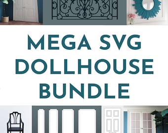 Dollhouse SVG Mega Bundle, plus de 40 projets miniatures DIY, Dolls House Mirrors Picture Frames, Dollhouse Chairs, Windows Doors Wall Panels