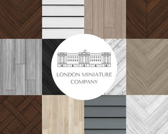 Printable Dollhouse Wooden Flooring Bundle -  A4 - A3 - 8.5" X 11" - 11" X 17" - Print at home 1:12 Dollhouse - 22 Different Designs