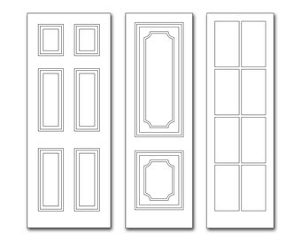 SVG Dollhouse Door Bundle 1:12 scale. Three Miniature Doors Digital File for Cricut. Get 3 Cut Files for the price of 2!