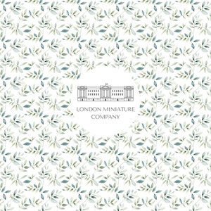 Carta da parati stampabile con foglie ad acquerello delicato per casa delle bambole 1:12 Scarica stampabile A4 - A3 - 8,5" X 11" - 11" X 17" - Decorazioni per la casa delle bambole
