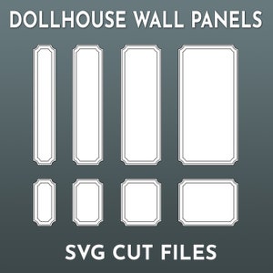 SVG Dollhouse Wall Panels 1:12 scale. DIY Dollhouse Wall Panels - 8 different sizes included.