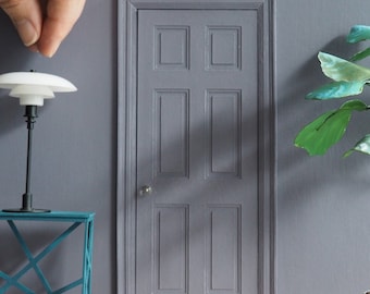 SVG Dollhouse Door 1:12 scale. Miniature Six Panel Door Digital File for Cricut.