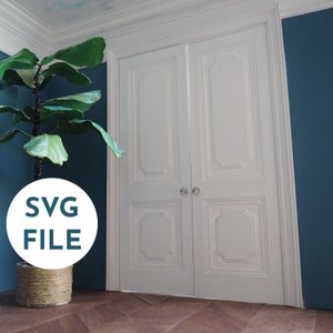 SVG Puppenhaustür Maßstab 1:12. Miniatur Curved Panel Door Digitale Datei für Cricut.