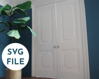 SVG Dollhouse Door 1:12 scale. Miniature Curved Panel Door Digital File for Cricut.