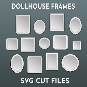 SVG Dollhouse Picture Frame 1:12 scale. Miniature Plain Picture Frame Digital File for Cricut & Glowforge.
