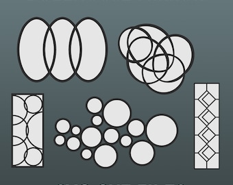 SVG Dollhouse Mirror Bundle 1:12 scale. Bundle of 5 Decorative Mirrors for Dollhouse Miniatures. Digital File for Cricut.