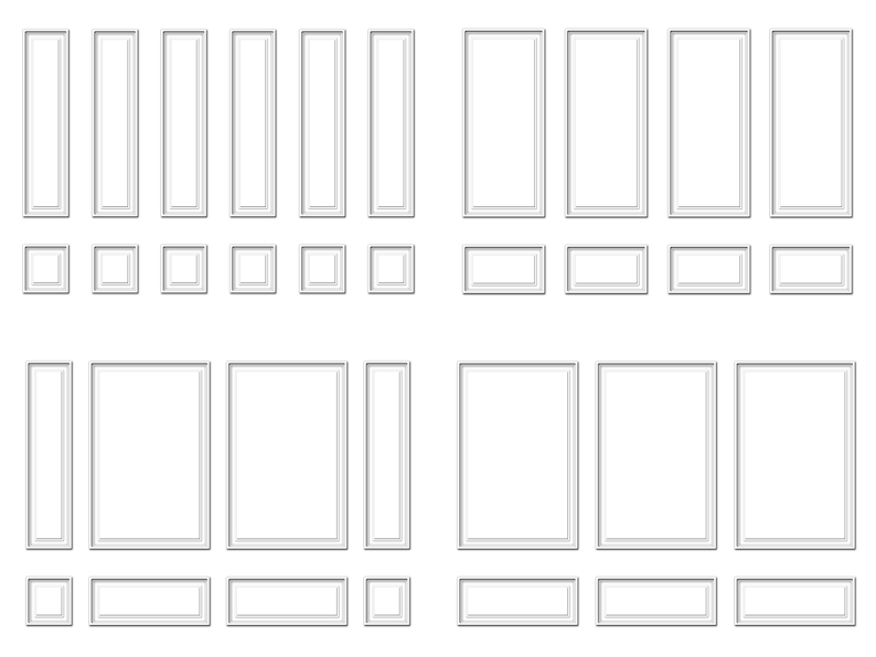 Printable Dollhouse White Rectangular Wall Panels 1:12 4 - Etsy
