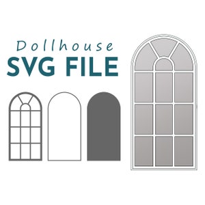 SVG Dollhouse Window Mirror 1:12 scale. Dollhouse Modern Window Mirror. Cricut & Glowforge Files