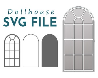 SVG Dollhouse Window Mirror 1:12 scale. Dollhouse Modern Window Mirror. Cricut & Glowforge Files