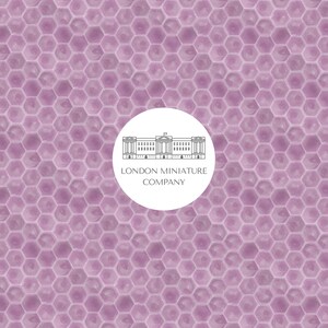 Printable Dollhouse Flooring 1:12 Hexagon Morrocan Tile Pink Instant Download A4 Printable Miniature Roombox Sheet