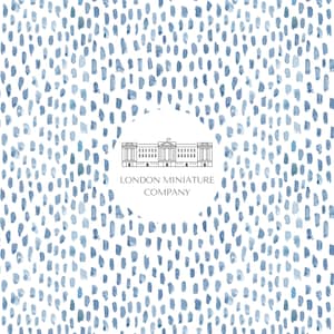 Printable Dollhouse Wallpaper 1:12  Blue Drop Watercolor Wallpaper Instant Download A4 Printable Miniature Roombox Sheet