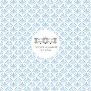 Dollhouse Wallpaper Blue White Scallop, 1:12 Printable Wallpaper, Download A4 - A3 - 8.5&quot; X 11&quot; - 11&quot; X 17&quot;- Dolls House Decor Accessories